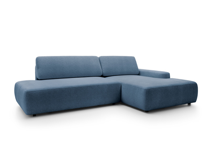 Narożnik OLMI O prawostronny Raven 86 granatowy ciemny niebieski funkcja spania + poduszki