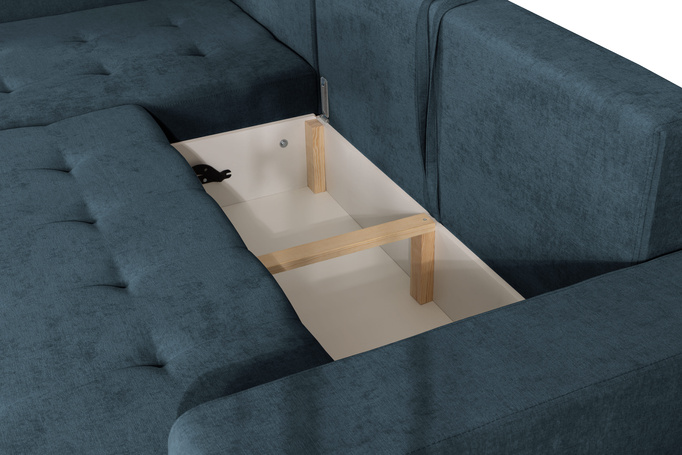 Narożnik TREVI lewostronny Wind 77 ciemny niebieski granatowy szenil funkcja spania