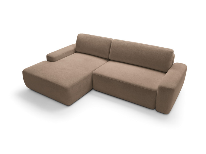 Narożnik OLMI M lewostronny Raven 45 czekoladowy ciemny brąz styl soft