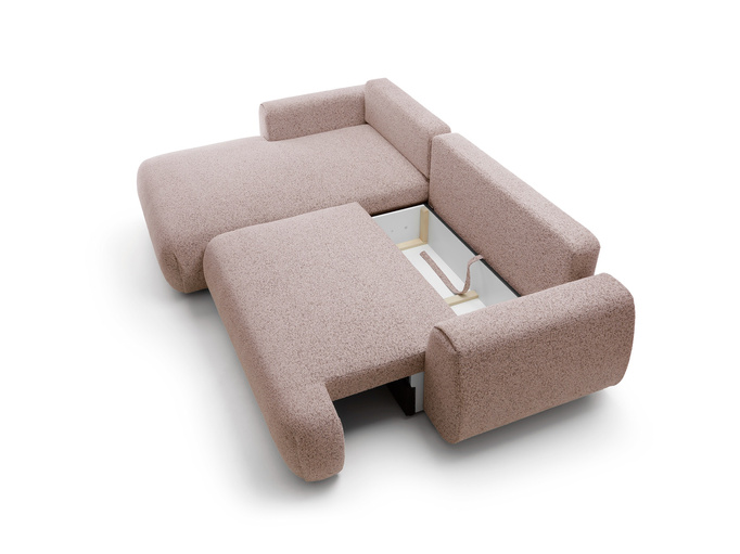 Narożnik VERNIO lewostronny plecionka Puente 68 oberżyna fiolet funkcja spania