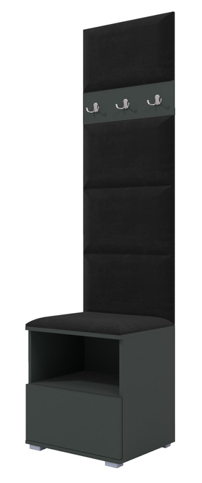 Tapicerowana garderoba Nela IV - kolor grafit + tkanina Trinity 16