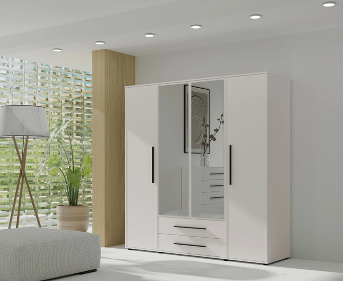 Szafa Modena SZ4D2SZ w kolorze białym z lustrem