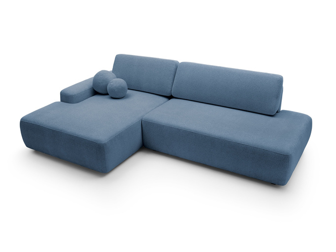 Narożnik OLMI O lewostronny Raven 86 granatowy ciemny niebieski funkcja spania + poduszki
