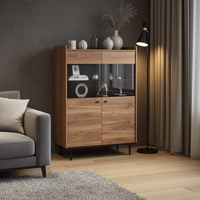 Stylowa witryna Nero WIT90 z oświetleniem LED