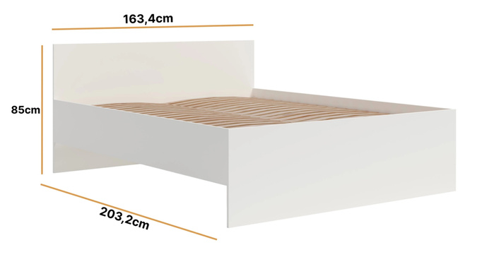 Łóżko Modena 160cm w kolorze białym