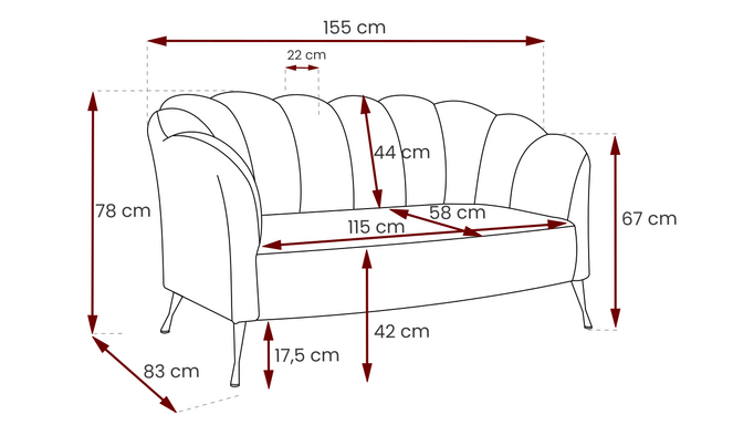 Sofa dwuosobowa Adria