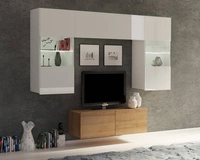 Biały + Biały Połysk / Dąb Złoty \ Bez oświetlenia