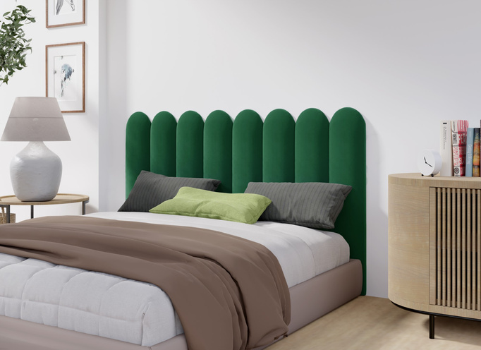 Panel tapicerowany płotek zaokrąglony 120x30 Magic Velvet 2225 (Butelkowa zieleń)