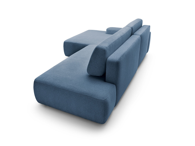 Narożnik OLMI O lewostronny Raven 86 granatowy ciemny niebieski funkcja spania + poduszki
