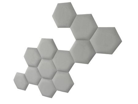 Panel tapicerowany heksagon 60cm Magic velvet 2239 (Jasny szary)