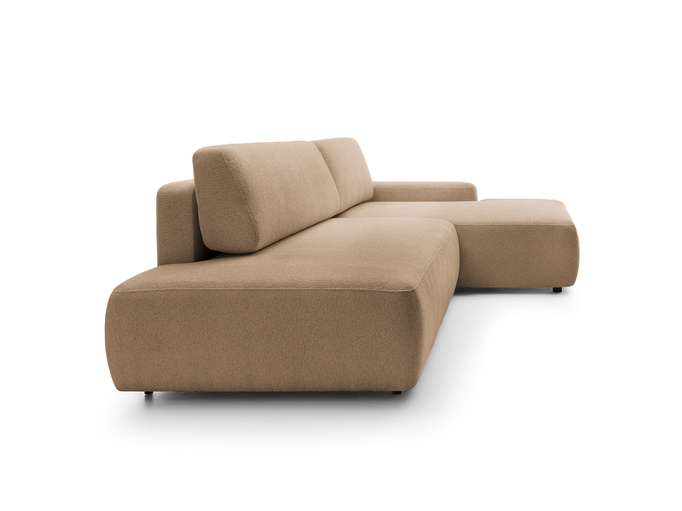 Narożnik OLMI O prawostronny Raven 38 brązowy styl soft funkcja spania + poduszki