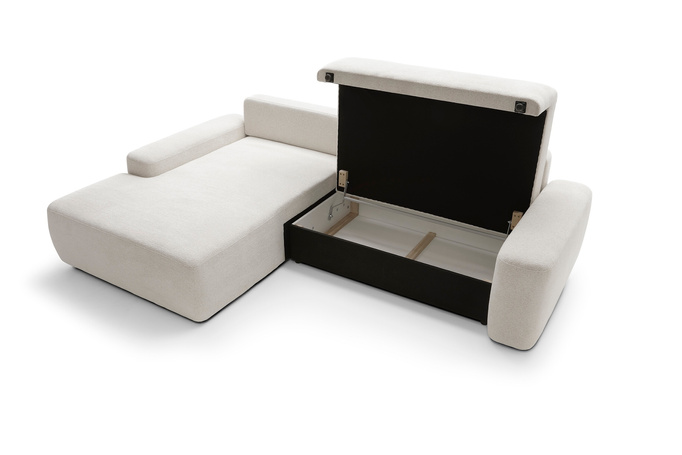 Narożnik OLMI M lewostronny Raven 22 ecru kremowy styl soft