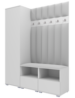 Tapicerowana garderoba Nela II LUX - kolor biały + tkanina Trinity 32