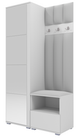 Tapicerowana garderoba Nela I LUX z lustrem - kolor biały + tkanina Trinity 32