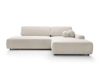 Narożnik OLMI O prawostronny Raven 24 beżowy piaskowy funkcja spania + poduszki