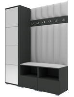 Tapicerowana garderoba Nela II LUX z lustrem - kolor grafit + tkanina Trinity 32