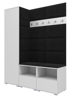 Tapicerowana garderoba Nela II - kolor biały + tkanina Trinity 16