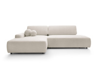 Narożnik OLMI O lewostronny Raven 24 beżowy piaskowy funkcja spania + poduszki