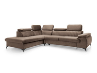 Narożnik VETTO lewostronny Monolith 15 mleczna czekolada welur funkcja spania