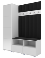 Tapicerowana garderoba Nela II LUX z lustrem - kolor biały + tkanina Trinity 16