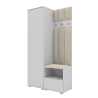 Tapicerowana garderoba Nela I LUX w kolorze białym i tkaninie Trinity 01