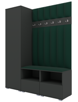 Tapicerowana garderoba Nela II LUX - kolor grafit + tkanina Trinity 28