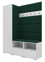 Tapicerowana garderoba Nela II - kolor biały + tkanina Trinity 28