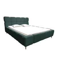 Lóżko tapicerowane Lux 120x200 z pojemnikiem na pościel bukla kolor ciemna zieleń