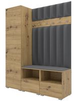 Tapicerowana garderoba Nela II LUX - kolor dąb artisan + tkanina Trinity 15