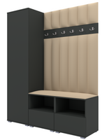 Tapicerowana garderoba Nela II LUX - kolor grafit + tkanina Trinity 04