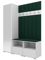 Tapicerowana garderoba Nela II LUX z lustrem - kolor biały + tkanina Trinity 28