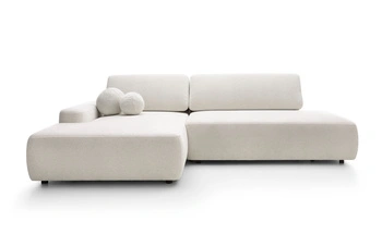 Narożnik OLMI O lewostronny Raven 22 ecru kremowy funkcja spania + poduszki