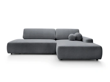 Narożnik OLMI O prawostronny Raven 18 grafitowy ciemny szary funkcja spania + poduszki