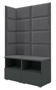 Tapicerowana garderoba Nela V - kolor grafit + tkanina Trinity 15