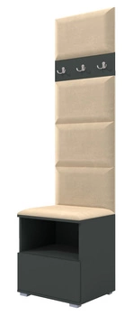 Tapicerowana garderoba Nela IV - kolor grafit + tkanina Trinity 04