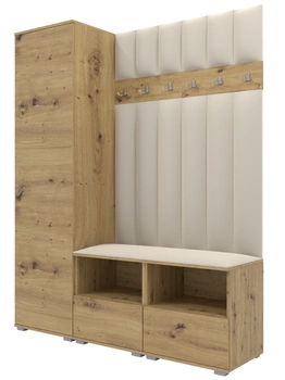 Tapicerowana garderoba Nela II LUX - kolor dąb artisan + tkanina Trinity 01