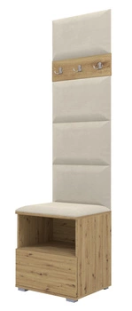 Tapicerowana garderoba Nela IV - kolor dąb artisan + tkanina Trinity 01