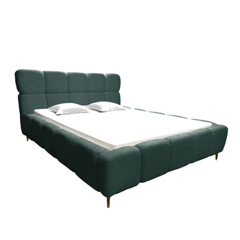 Lóżko tapicerowane Lux 120x200 z pojemnikiem na pościel bukla kolor ciemna zieleń