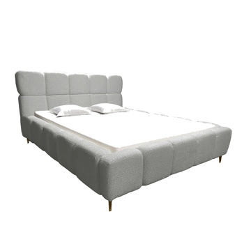 Lóżko tapicerowane Lux 120x200 z pojemnikiem na pościel bukla kolor szary