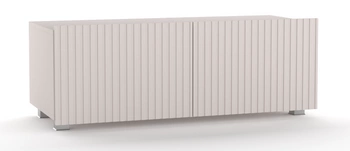 Szafka RTV Kolder 100 cm w kolorze cashmere i z ryflowanymi frontami