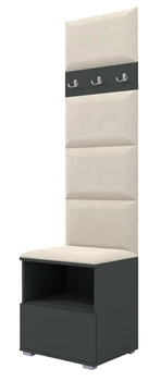 Tapicerowana garderoba Nela IV - kolor grafit + tkanina Trinity 01