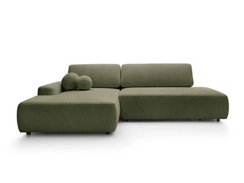 Narożnik OLMI O lewostronny Raven 78 zielony oliwkowy funkcja spania + poduszki