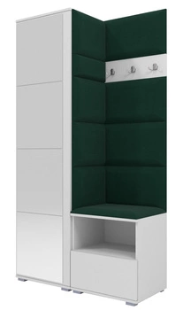 Tapicerowana garderoba Nela I z lustrem - kolor biały + tkanina Trinity 28