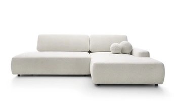 Narożnik OLMI O prawostronny Raven 22 ecru kremowy funkcja spania + poduszki
