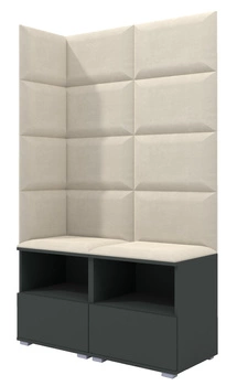 Tapicerowana garderoba Nela V - kolor grafit + tkanina Trinity 01